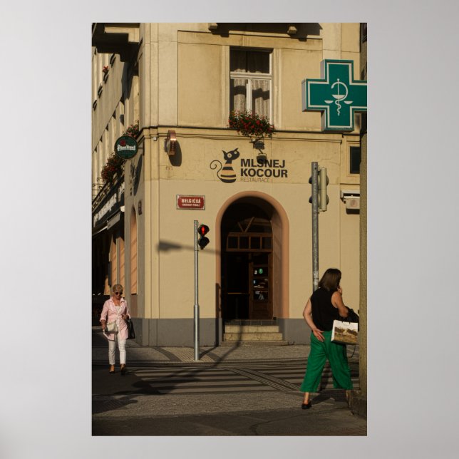 Póster Tarde por la tarde en Vinohrady, Praga (Frente)