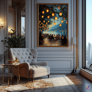 Póster Tarde Romántica junto al Lago Estilo Impresionista