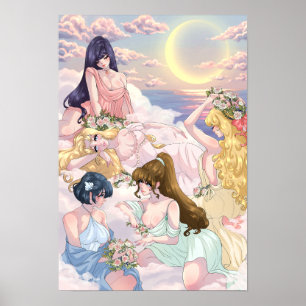 Póster Tarde: Sailor Moon Inspirado - Poster Matte