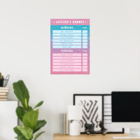 Tareas Diarias Borrables para Niños Brillo Rosa Fe
