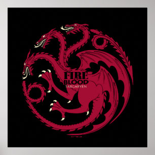 Póster Targaryen Sigil - fuego y sangre