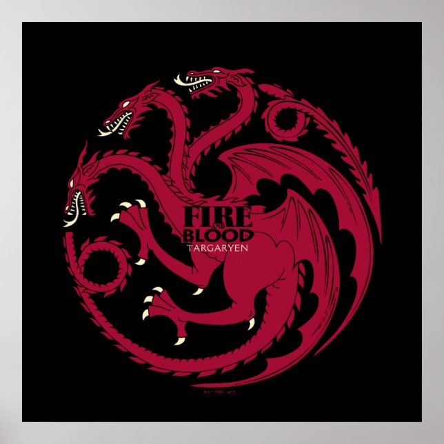 Póster Targaryen Sigil - fuego y sangre (Frente)