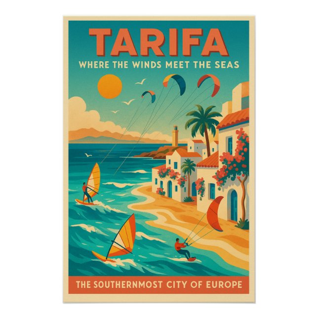 Póster Tarifa, España: El extremo sur de Europa (Anverso)