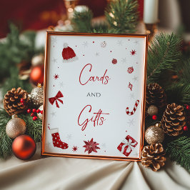 Póster Tarjeta Baby Shower para Navidades de bebé Santa