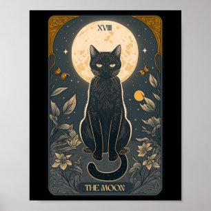 Póster Tarjeta Cat Tarot, Tarjeta Moon Tarot Cat Mom Of C