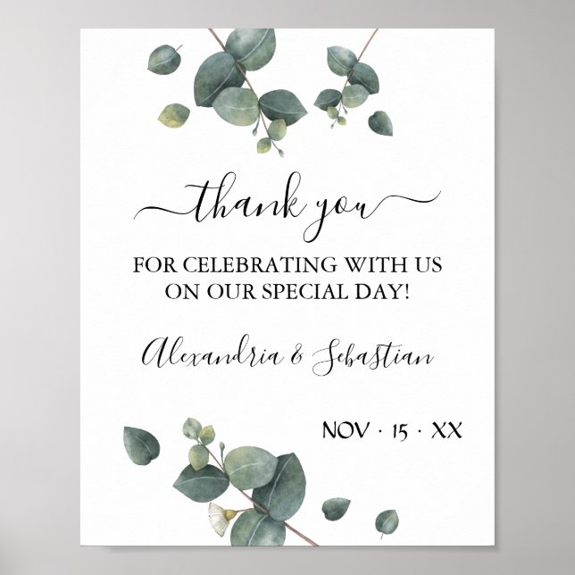 Póster Tarjeta de agradecimiento de Eucalyptus (Frente)