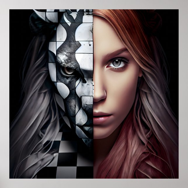 Póster Tarjeta de ajedrez (Frente)