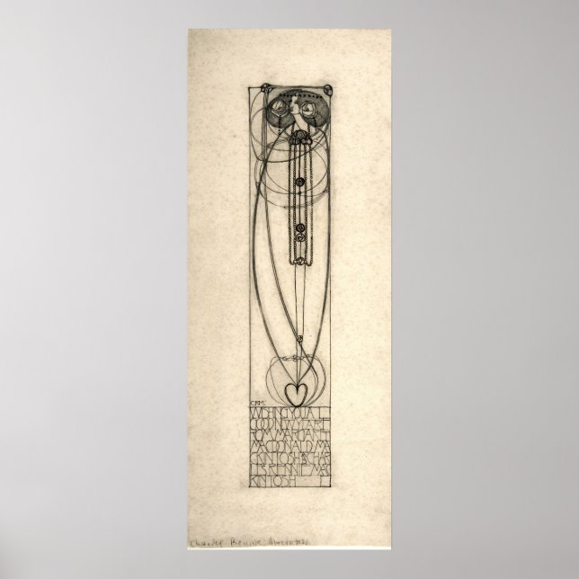 Póster Tarjeta de Año Nuevo Charles Rennie Mackintosh 189 (Frente)