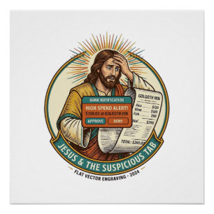 Póster Tarjeta de banco de Jesús bloqueada por sospecha d