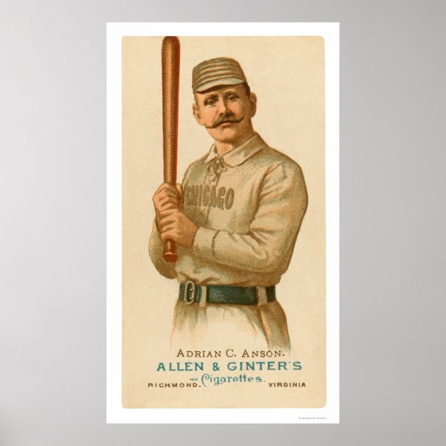 Póster Tarjeta de béisbol Cap Anson 1887 (Frente)