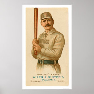 Póster Tarjeta de béisbol de Anson del casquillo 1887