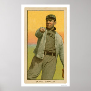 Póster Tarjeta de béisbol de Lajoie de la siesta 1909