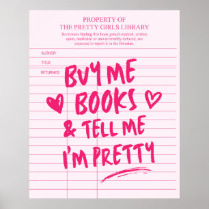 Póster Tarjeta de Biblioteca 'Cómprame Libros y Dime que 