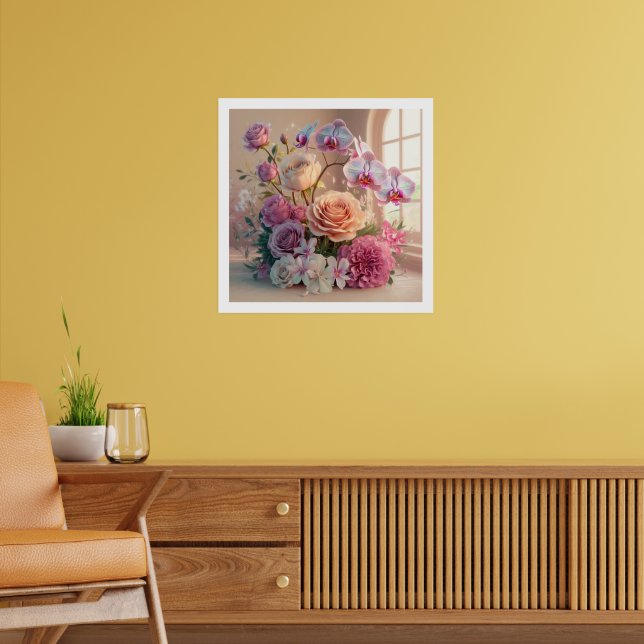 Póster Tarjeta de bienvenida 3D Spring Flowers con Rosas (Salón 2)