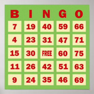 Póster Tarjeta de bingo