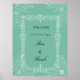 Póster Tarjeta de boda bonita