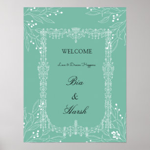 Póster Tarjeta de boda bonita