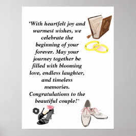 Póster Tarjeta de boda elegante – Tacones negros chic con