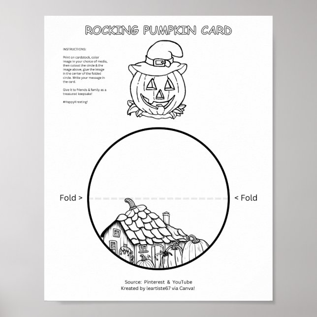 Póster Tarjeta de Calabaza Mecedora (Frente)