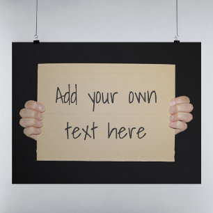 Póster Tarjeta de cartón con texto personalizado divertid