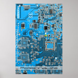 Póster Tarjeta de circuito azul PCB del conjunto del circ