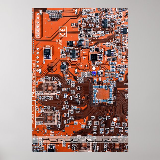 Póster Tarjeta de circuito del Naranja PCB del conjunto d (Frente)