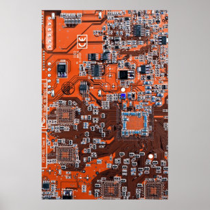 Póster Tarjeta de circuito del Naranja PCB del conjunto d