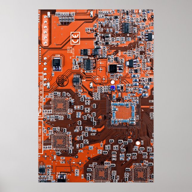 Póster Tarjeta de circuito del Naranja PCB del conjunto d (Frente)