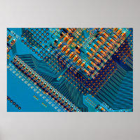 Tarjeta de circuito electrónico de cerca. computad