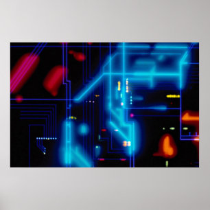 Póster Tarjeta de circuito gráfico brillante