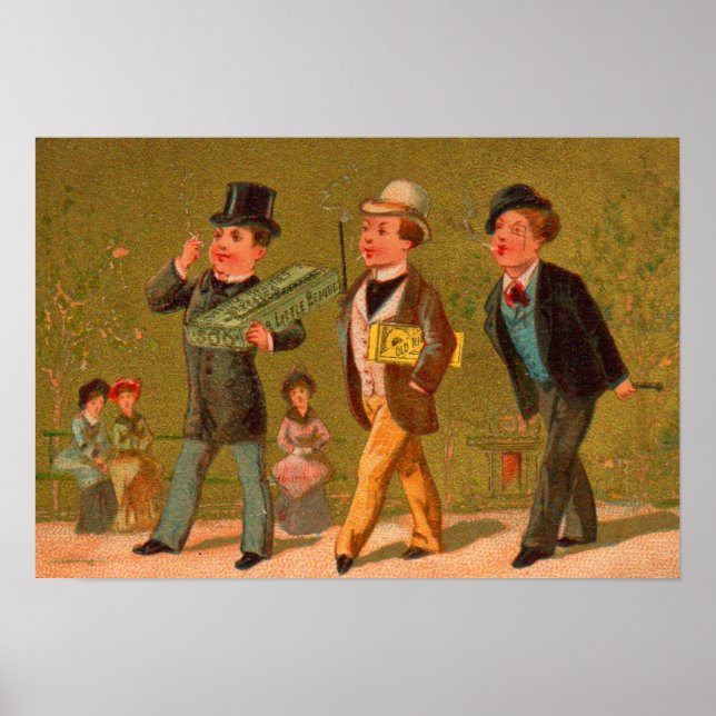 Póster Tarjeta de comercio victoriana cigarrillos Little  (Frente)