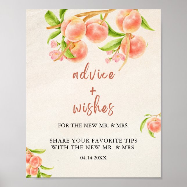 Póster Tarjeta De Consejos Y Deseos Del boda (Frente)