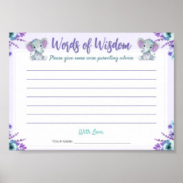 Póster Tarjeta de ducha doble Chica con consejos de sabid