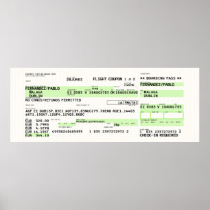 Póster Tarjeta de embarque - Retro