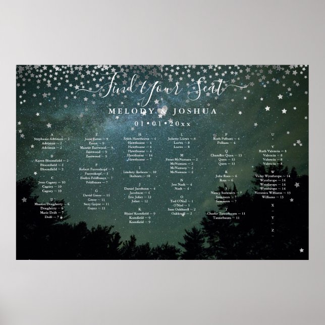 PÓSTER TARJETA DE ESCENARIO DE LA NOCHE DE LAS ESTRELLAS, (Frente)