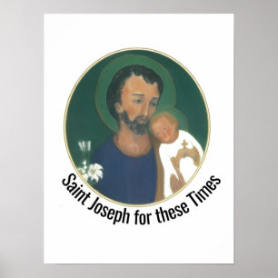 Póster Tarjeta de felicitación plana de San José para est