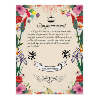 Póster Tarjeta de felicitación por su cumpleaños número 8