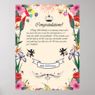 Póster Tarjeta de felicitación por su cumpleaños número 8