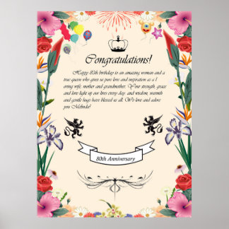 Póster Tarjeta de felicitación por su cumpleaños número 8