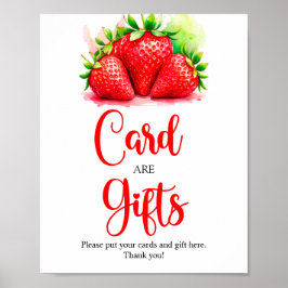 Póster Tarjeta de fresa y Rótulo de regalos para cualquie
