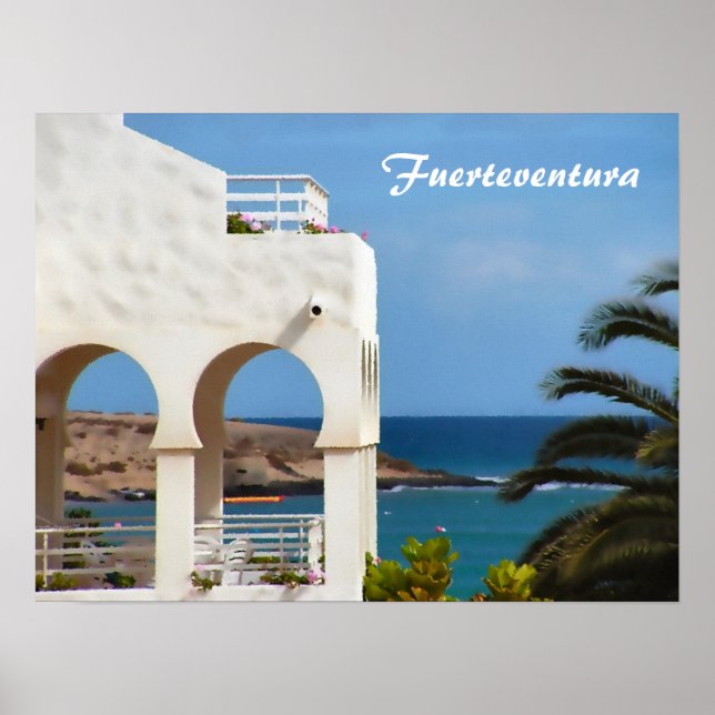 Póster Tarjeta de Fuerteventura (Frente)
