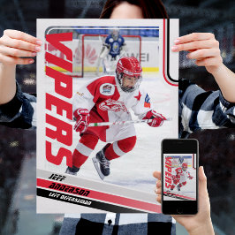 Póster Tarjeta de hockey sobre hielo