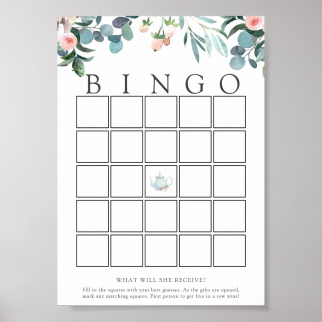 Póster Tarjeta de juego de bingo para baby shower (Frente)