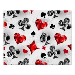 Póster Tarjeta de juego de jugador de póquer se adapta a 