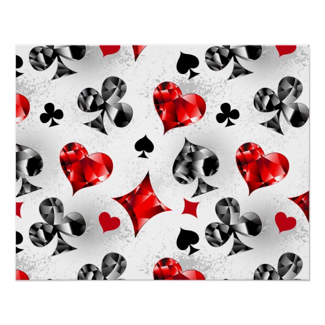 Póster Tarjeta de juego de jugador de póquer se adapta a  (Anverso)