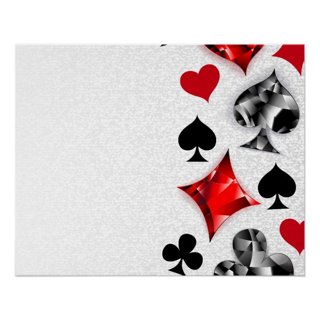 Póster Tarjeta de juego de jugador de póquer se adapta a  (Anverso)