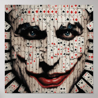 Póster Tarjeta de juego facial de Jocker