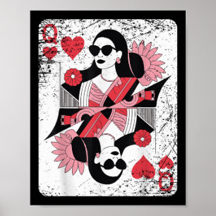 Póster Tarjeta De Juego Moderna Reina De Corazones
