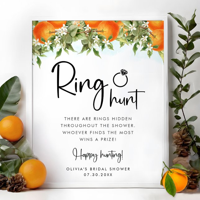 Póster Tarjeta de juego Ring Hunt Naranja Bridal Shower (Subido por el creador)