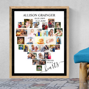 Póster Tarjeta de memoria funeraria de Collage de fotos c